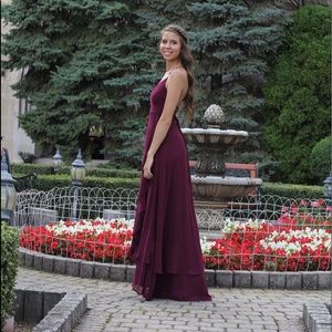 Ruffled Long Slim Dress